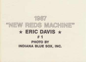 1987 New Reds Machine (unlicensed) #1 Eric Davis Back