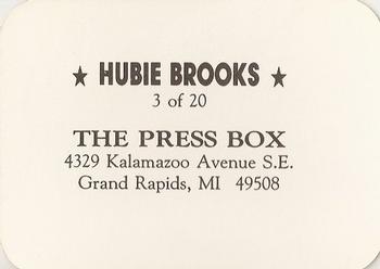 1987 The Press Box (unlicensed) #3 Hubie Brooks Back