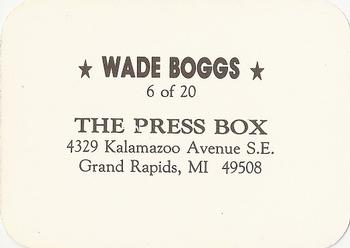 1987 The Press Box (unlicensed) #6 Wade Boggs Back