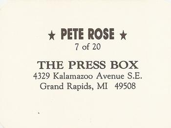 1987 The Press Box (unlicensed) #7 Pete Rose Back