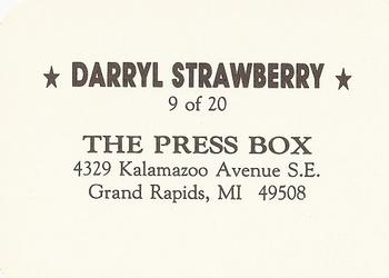 1987 The Press Box (unlicensed) #9 Darryl Strawberry Back