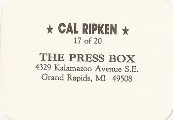 1987 The Press Box (unlicensed) #17 Cal Ripken Jr. Back
