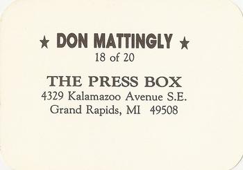 1987 The Press Box (unlicensed) #18 Don Mattingly Back