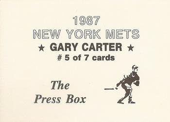 1987 The Press Box New York Mets (unlicensed) #5 Gary Carter Back