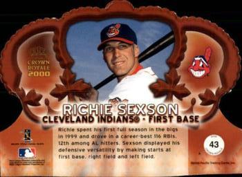 2000 Pacific Crown Royale - Limited #43 Richie Sexson  Back
