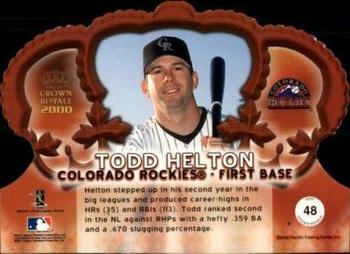 2000 Pacific Crown Royale - Limited #48 Todd Helton  Back