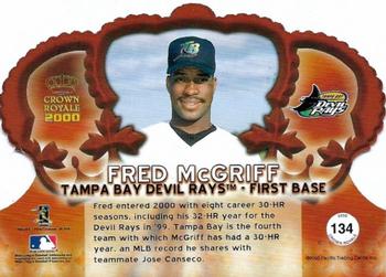 2000 Pacific Crown Royale - Limited #134 Fred McGriff  Back