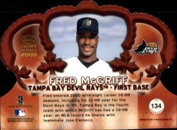 2000 Pacific Crown Royale - Platinum Blue #134 Fred McGriff  Back