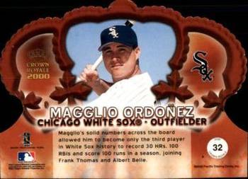 2000 Pacific Crown Royale - Premiere Date #32 Magglio Ordonez  Back