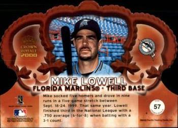 2000 Pacific Crown Royale - Premiere Date #57 Mike Lowell  Back