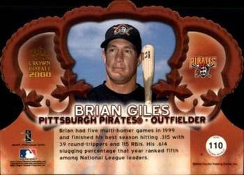2000 Pacific Crown Royale - Premiere Date #110 Brian Giles  Back