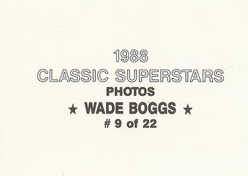 1988 Classic Superstars Photos (unlicensed) #9 Wade Boggs Back