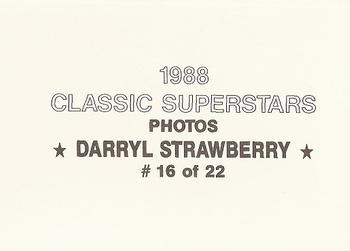 1988 Classic Superstars Photos (unlicensed) #16 Darryl Strawberry Back