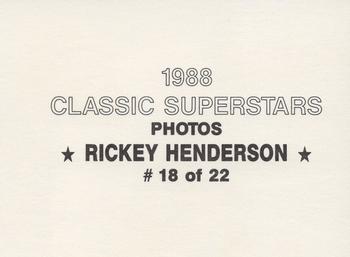 1988 Classic Superstars Photos (unlicensed) #18 Rickey Henderson Back