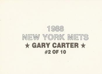 1988 New York Mets (unlicensed) #2 Gary Carter Back