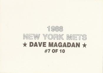1988 New York Mets (unlicensed) #7 Dave Magadan Back