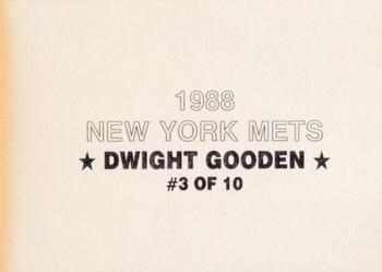 1988 New York Mets (unlicensed) #3 Dwight Gooden Back