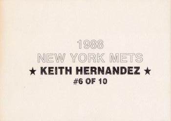 1988 New York Mets (unlicensed) #6 Keith Hernandez Back