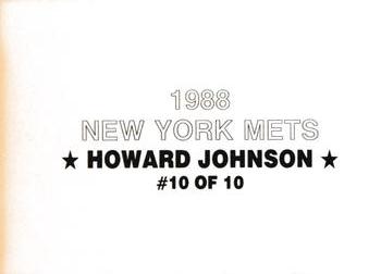 1988 New York Mets (unlicensed) #10 Howard Johnson Back