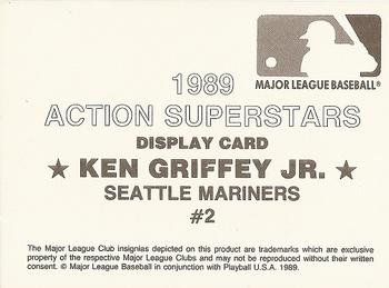 1989 Action Superstars MLB Logo Test (unlicensed) #2 Ken Griffey Jr. Back