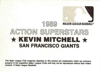 1989 Action Superstars MLB Logo Test (unlicensed) #NNO Kevin Mitchell Back