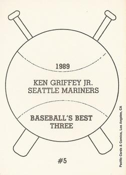 1989 Pacific Cards & Comics Baseball's Best Three (unlicensed) #5 Ken Griffey Jr. Back