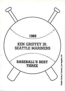 1989 Pacific Cards & Comics Baseball's Best Three (unlicensed) #NNO Ken Griffey Jr. Back