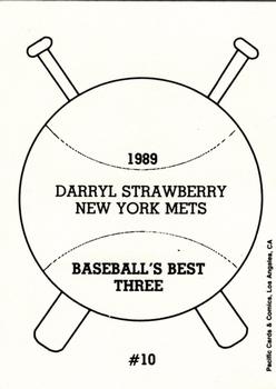 1989 Pacific Cards & Comics Baseball's Best Three (unlicensed) #10 Darryl Strawberry Back