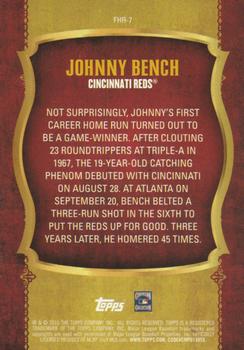 2015 Topps - First Home Run (Series Two) #FHR-7 Johnny Bench Back