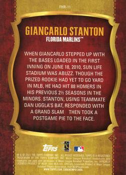 2015 Topps - First Home Run (Series Two) #FHR-11 Giancarlo Stanton Back