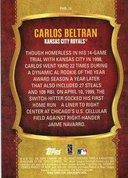2015 Topps - First Home Run (Series Two) #FHR-14 Carlos Beltran Back