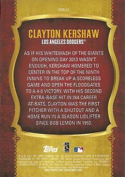 2015 Topps - First Home Run (Series Two) #FHR-21 Clayton Kershaw Back