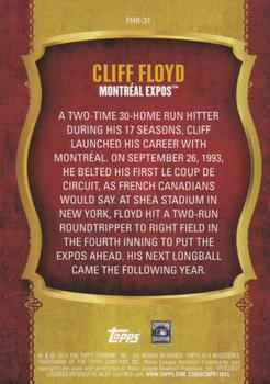 2015 Topps - First Home Run (Series Two) #FHR-31 Cliff Floyd Back