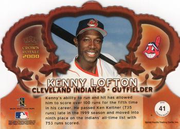 2000 Pacific Crown Royale - Red #41 Kenny Lofton  Back