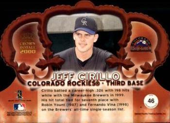 2000 Pacific Crown Royale - Red #46 Jeff Cirillo  Back