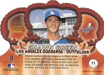 2000 Pacific Crown Royale - Red #71 Shawn Green  Back
