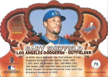 2000 Pacific Crown Royale - Red #73 Gary Sheffield  Back