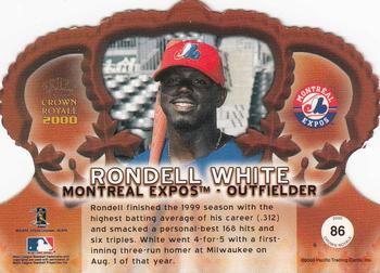 2000 Pacific Crown Royale - Red #86 Rondell White  Back