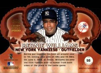 2000 Pacific Crown Royale - Red #98 Bernie Williams  Back