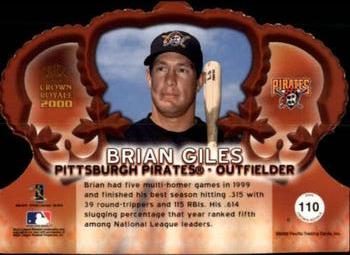 2000 Pacific Crown Royale - Red #110 Brian Giles  Back