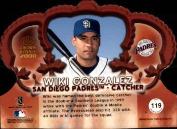 2000 Pacific Crown Royale - Red #119 Wiki Gonzalez Back