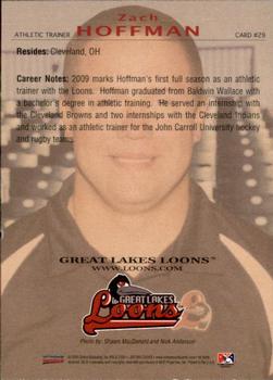 2009 Choice Great Lakes Loons #29 Zach Hoffman Back