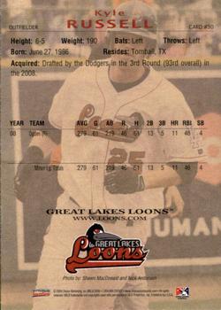 2009 Choice Great Lakes Loons #30 Kyle Russell Back