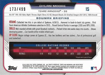 2015 Bowman Draft - Silver #15 Dylan Moore Back