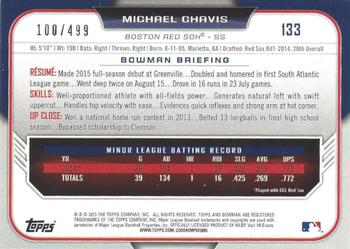 2015 Bowman Draft - Silver #133 Michael Chavis Back