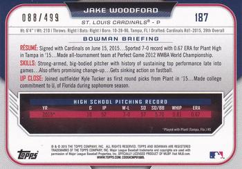 2015 Bowman Draft - Silver #187 Jake Woodford Back