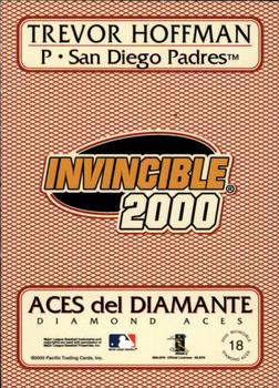 2000 Pacific Invincible - Diamond Aces 399 #18 Trevor Hoffman  Back