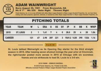 2016 Donruss #133 Adam Wainwright Back