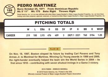 2016 Donruss #188 Pedro Martinez Back