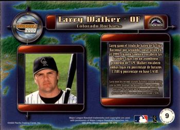 2000 Pacific Invincible - Eyes of the World #9 Larry Walker  Back